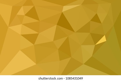 Dark Yellow vector shining triangular cover with a heart in a centre. Triangular geometric sample with gradient.  A new texture for your web site.