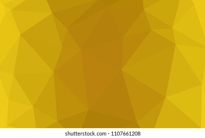 Dark Yellow vector shining triangular cover. Geometric illustration in Origami style with gradient.  Textured pattern for your backgrounds.