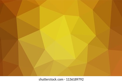 Dark Yellow vector shining triangular cover. Triangular geometric sample with gradient.  Brand new style for your business design.