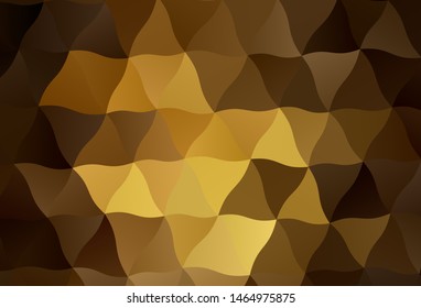 Dark Yellow vector shining triangular background. Polygonal abstract illustration with gradient. Textured pattern for your backgrounds.