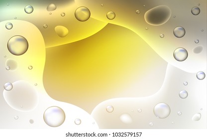 Dark Yellow vector template with bubble shapes. Creative illustration in halftone memphis style with gradient. Memphis design for your web site.