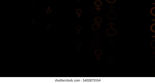 Dark Yellow vector template with businesswoman signs. Colorful feminism symbols with a gradient in modern style. Best design to show the power of women.