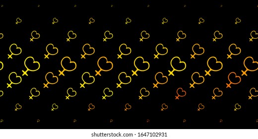Dark Yellow vector template with businesswoman signs. Colorful illustration with gradient feminism shapes. Best design to show the power of women.