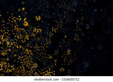 Dark Yellow vector template with chaotic shapes. Decorative design in abstract style with random forms. Best smart design for your business.