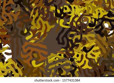 Dark Yellow vector template with chaotic shapes. Colorful chaotic forms with gradient in modern style. Simple design for your web site.