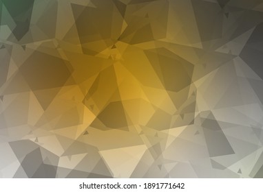 Dark Yellow vector template with chaotic poly shapes. Simple colorful illustration with abstract gradient shapes. Modern design for your business card.