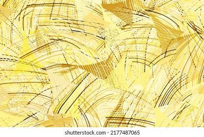 Dark Yellow vector template with chaotic shapes.