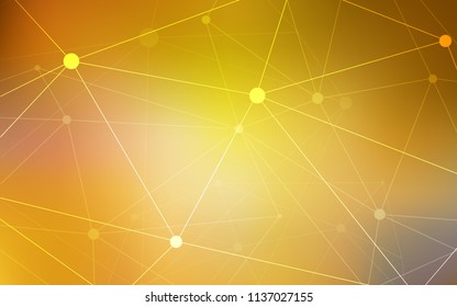 Dark Yellow vector template with circles, triangles. Colorful illustration with circles and lines in futuristic style. Pattern can be used as texture of wallpapers.