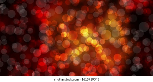 Dark Yellow vector template with circles. Abstract decorative design in gradient style with bubbles. Design for posters, banners.