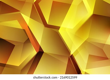 Dark Yellow vector template with crystals, squares. Decorative design in abstract style with lines, cubes. Best smart design for your business.