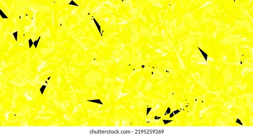 Plantilla de vector amarillo oscuro con cristales, triángulos. Triángulos sobre fondo abstracto con gradiente colorido. Patrón de folletos y folletos