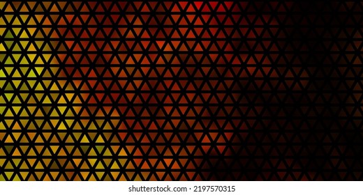 Plantilla de vector amarillo oscuro con cristales, triángulos. Diseño decorativo de estilo abstracto con triángulos. Diseñar para tus promociones.