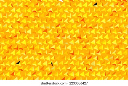 Plantilla de vector amarillo oscuro con cristales, triángulos. Triángulos sobre fondo abstracto con gradiente colorido. Plantilla moderna para la página de inicio.