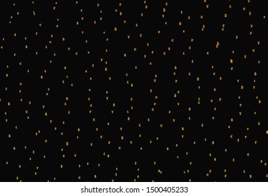 Dark Yellow vector template with currency. Colored symbols of currency on white background. Design for ad, poster, banner of money making.