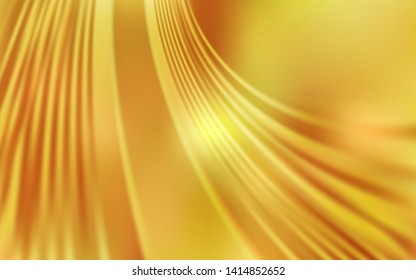Dark Yellow vector template with curved lines. Glitter abstract illustration with wry lines. Colorful wave pattern for your design.