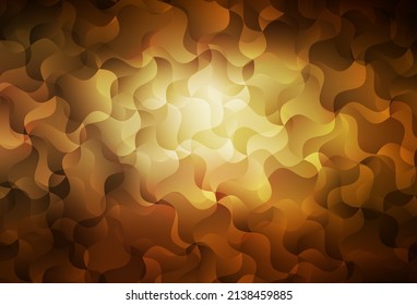 Dark Yellow vector template with curved lines. A sample with colorful lines, shapes. Background for cell phone screens.