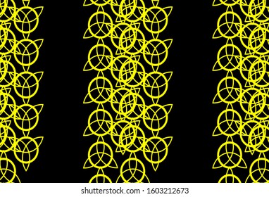 Dark Yellow vector template with esoteric signs. Illustration with magical signs of spiritual power. Background for esoteric, mystic designs.