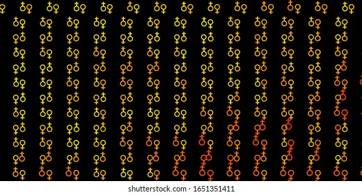 Dark Yellow vector template with esoteric signs. Retro design in abstract style with witchcraft forms. Simple base for your occult design.