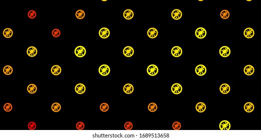 Dark Yellow vector template with flu signs. Colorful abstract illustration with gradient medical shapes. Simple design against epidemic information.