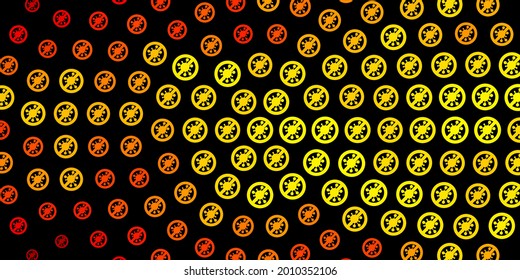 Dark Yellow vector template with flu signs. Colorful  gradient illness symbols in simple abstract style. Simple drawing against danger fever.