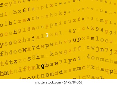 Dark Yellow vector template with isolated letters. Shining colorful illustration with isolated letters. Pattern for booklets, leaflets of education.