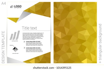 Dark Yellow vector  template for landing pages. Beautiful colored sample in A4 size. Beautiful design for cover of notepads.