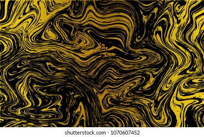 Dark Yellow vector template with liquid shapes. A sample with blurred bubble shapes. Marble style for your business design.