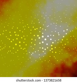 Dark Yellow vector template with neon stars. Decorative illustration with stars on abstract template. Pattern for websites, landing pages.