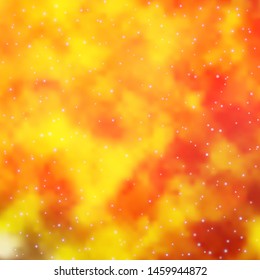 Dark Yellow vector template with neon stars. Shining colorful illustration with small and big stars. Pattern for websites, landing pages.