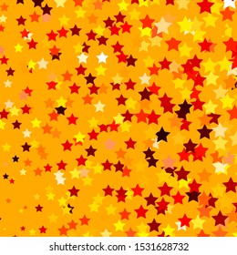 Dark Yellow vector template with neon stars. Shining colorful illustration with small and big stars. Pattern for wrapping gifts.
