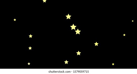 Dark Yellow vector template with neon stars. Blur decorative design in simple style with stars. Theme for cell phones.