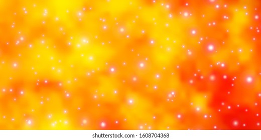 Dark Yellow vector template with neon stars. Colorful illustration with abstract gradient stars. Design for your business promotion.