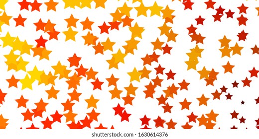 Dark Yellow vector template with neon stars. Blur decorative design in simple style with stars. Pattern for new year ad, booklets.