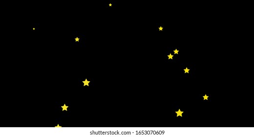Plantilla vector amarillo oscuro con estrellas de neón. Diseño decorativo deslucido y de estilo sencillo con estrellas. Mejor diseño para tu anuncio, afiche, banner.