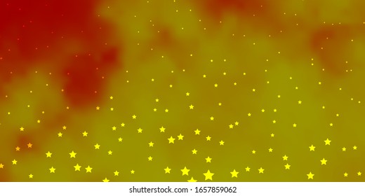 Dark Yellow vector template with neon stars. Decorative illustration with stars on abstract template. Pattern for wrapping gifts.