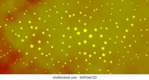 Dunkelgelbe Vektorillustration-Vorlage mit Neonstern. Dekorative Illustration mit Sternen auf abstrakter Vorlage. Muster für Verpackungsgeschenke.