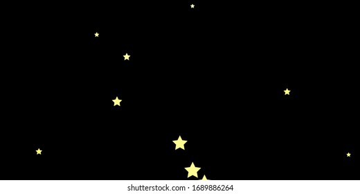 Plantilla vector amarillo oscuro con estrellas de neón. Diseño decorativo deslucido y de estilo sencillo con estrellas. Tema para teléfonos celulares.