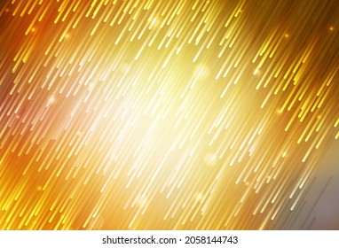 Dark Yellow vector template with repeated sticks. Lines on blurred abstract background with gradient. Pattern for ad, booklets, leaflets.
