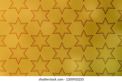 Dark Yellow vector template with sky stars. Glitter abstract illustration with colored stars. Pattern for wrapping gifts.
