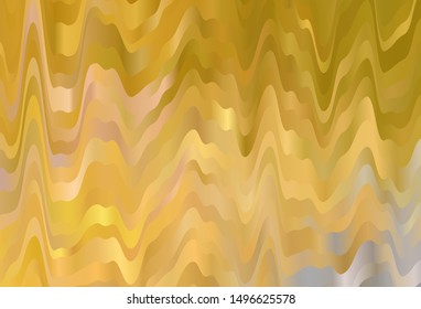 Dark Yellow vector template with wry lines. Colorful geometric sample with gradient lines.  A completely new design for your business.