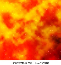 Dark Yellow vector texture with beautiful stars. Colorful illustration with abstract gradient stars. Pattern for wrapping gifts.