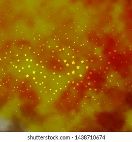 Dark Yellow vector texture with beautiful stars. Shining colorful illustration with small and big stars. Best design for your ad, poster, banner.