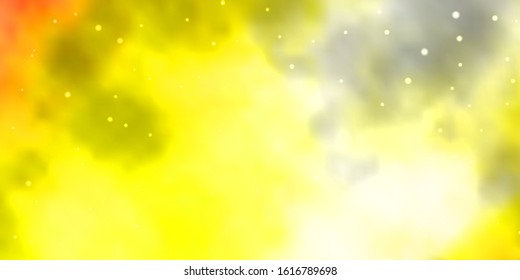 Dark Yellow vector texture with beautiful stars. Colorful illustration with abstract gradient stars. Best design for your ad, poster, banner.