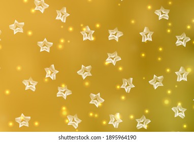 Dark Yellow vector texture with beautiful stars. Modern geometrical abstract illustration with stars. Best design for your ad, poster, banner.