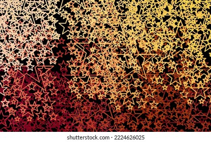 Dark Yellow vector texture with beautiful stars. Stars on blurred abstract background with gradient. Best design for your ad, poster, banner.