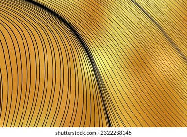 Dark Yellow vector texture with bent lines. Brand new colorful illustration in curved style. Background for cell phone screens.