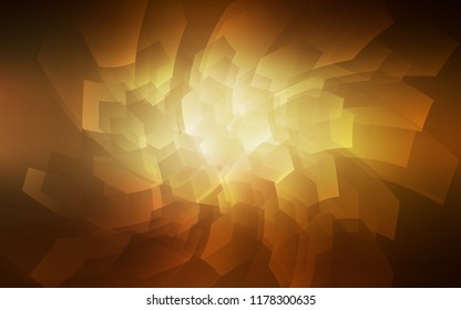 Dark Yellow vector texture with colorful hexagons. Illustration with set of colorful hexagons. New design for website's poster, banner.