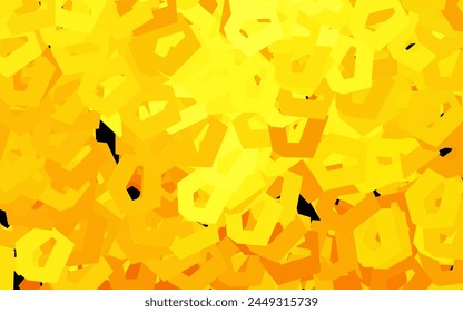 Textura de Vector amarillo oscuro con hexágonos de colores. Desenfocar el fondo con hexágonos coloridos. Patrón para textura de Fondos de pantalla.