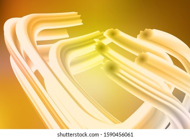 Dark Yellow vector texture with curved lines. Colorful illustration in simple style with gradient. Brand new design for your ads, poster, banner.