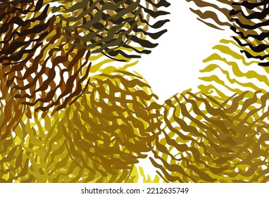 Textura vectorial amarilla oscura con líneas curvas. Ilustración abstracta de gradiente moderno con líneas de banda. Plantilla sencilla para su diseño.